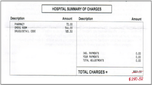 summary of hospital charges discounted