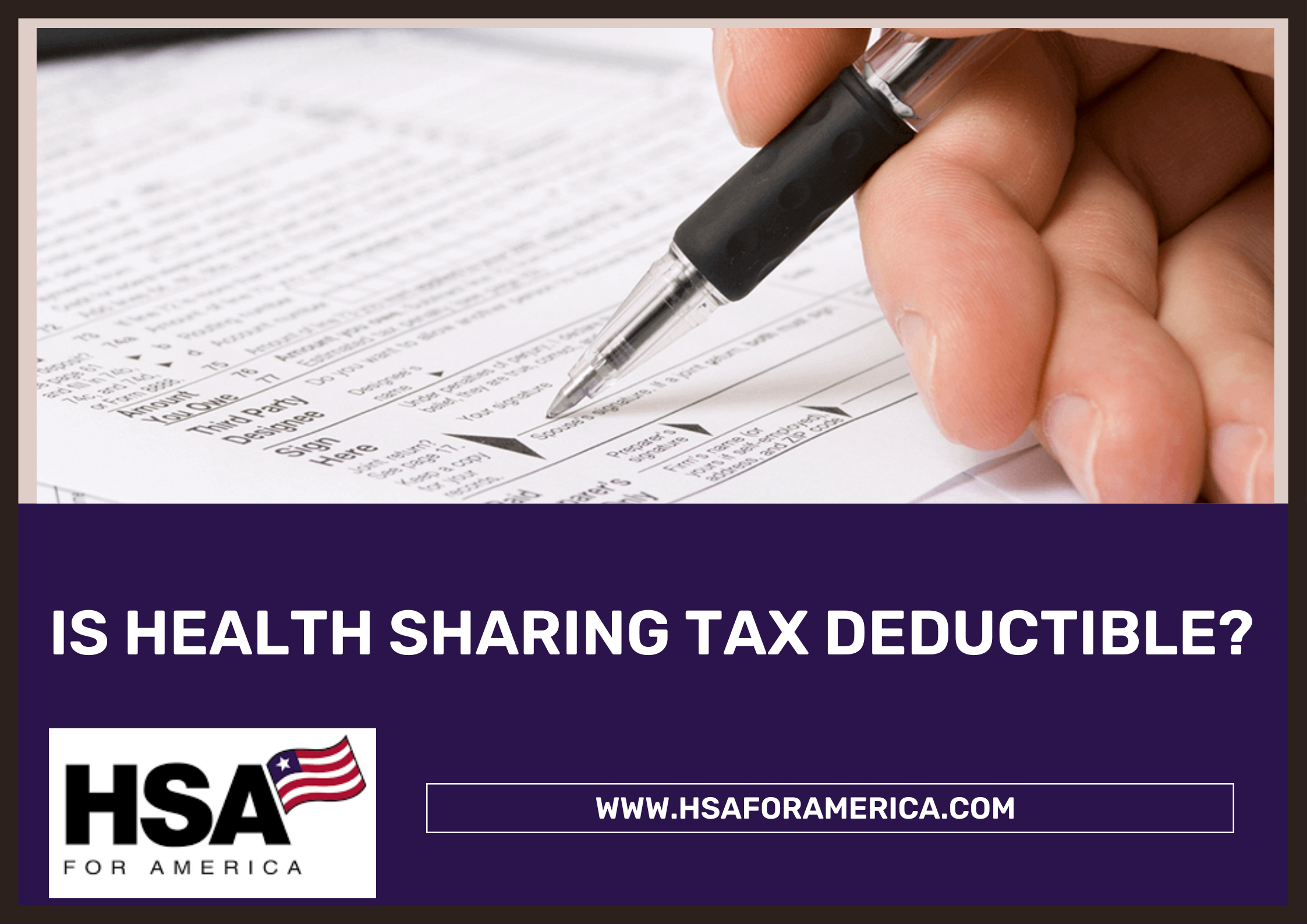 Is Health Sharing Tax Deductible? 2024 Update HSA for America