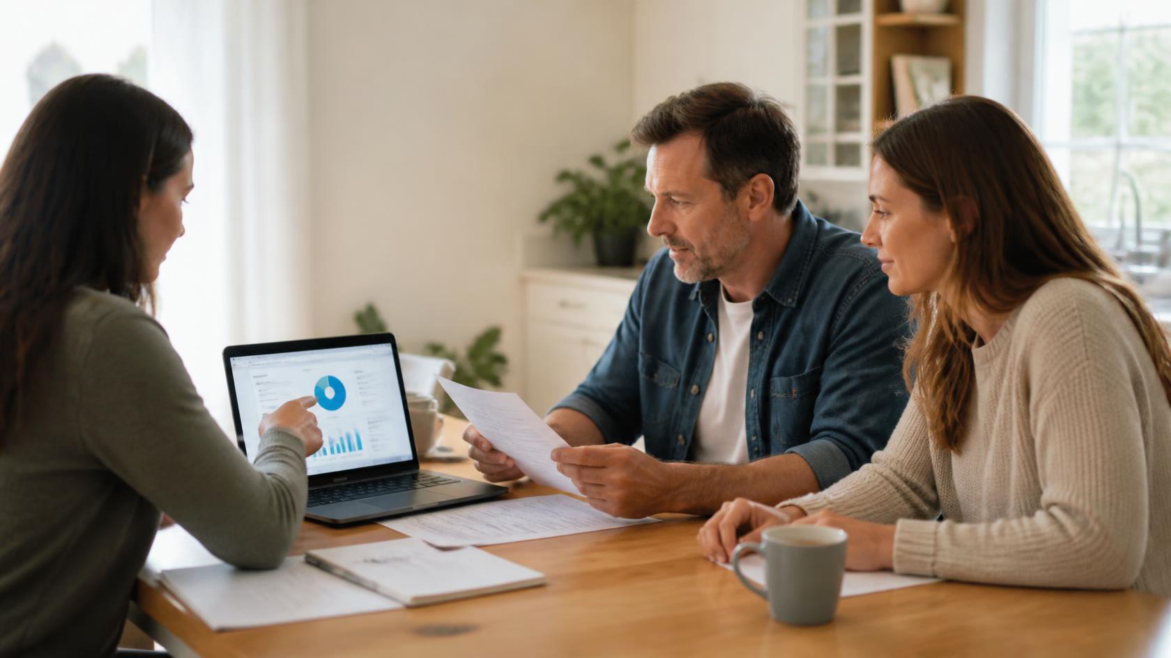 a couple discussing how healthshare ministry works with a doctor